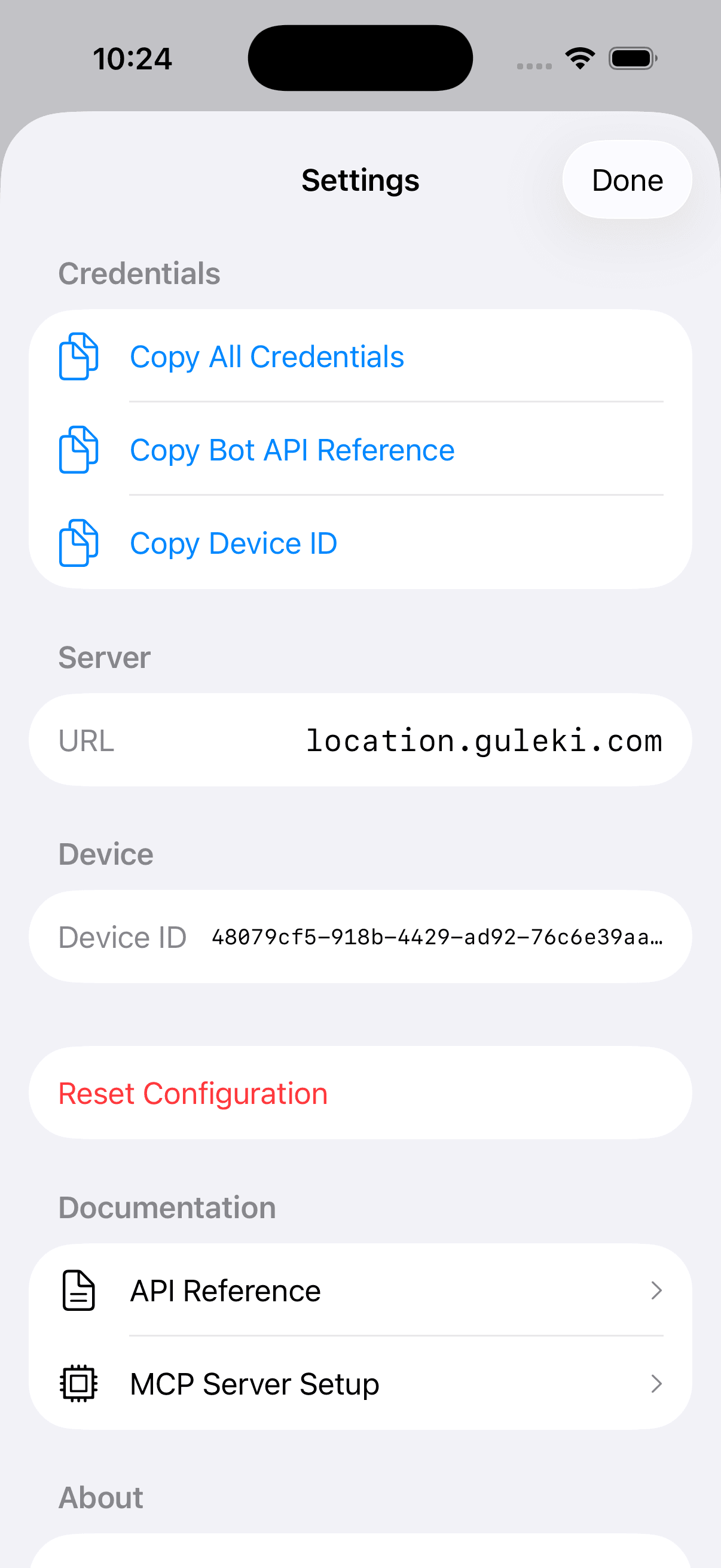 Geolocate Me settings